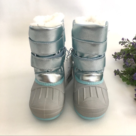 NWT Cat & Jack Lev Blue Strap Winter Boots - Picture 4 of 6